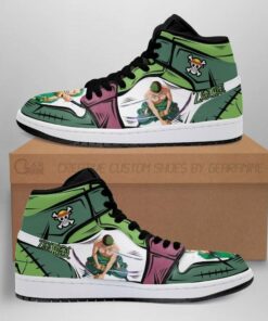 Zoro Straw Hat Priates One Piece Anime Fan Gift Shoes Air Jd Retro Sneakers V4290