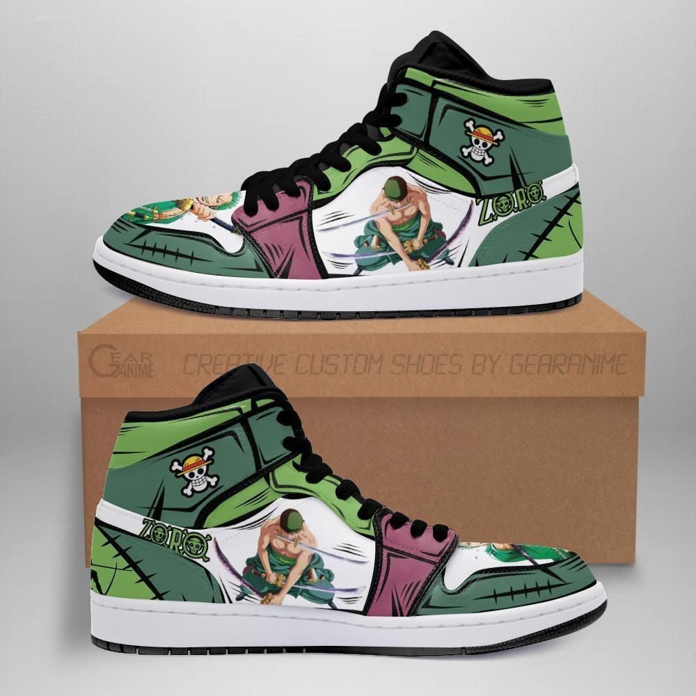 Zoro Straw Hat Priates One Piece Anime Fan Gift Shoes Air Jd Retro Sneakers V4291