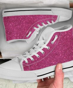 Magenta Pink Glitter Pattern Canvas Shoes